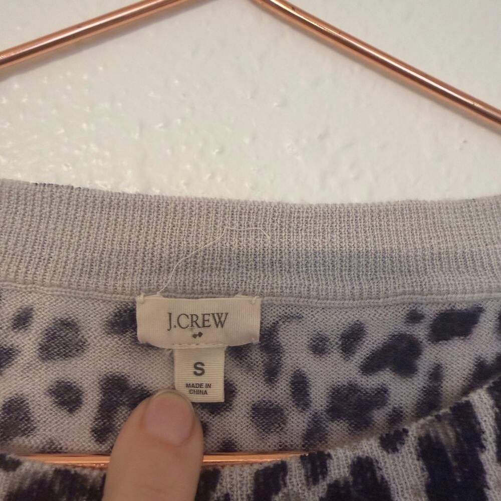 J crew factory animal print merino wool lightweight sweater size small - Picture 3 of 6